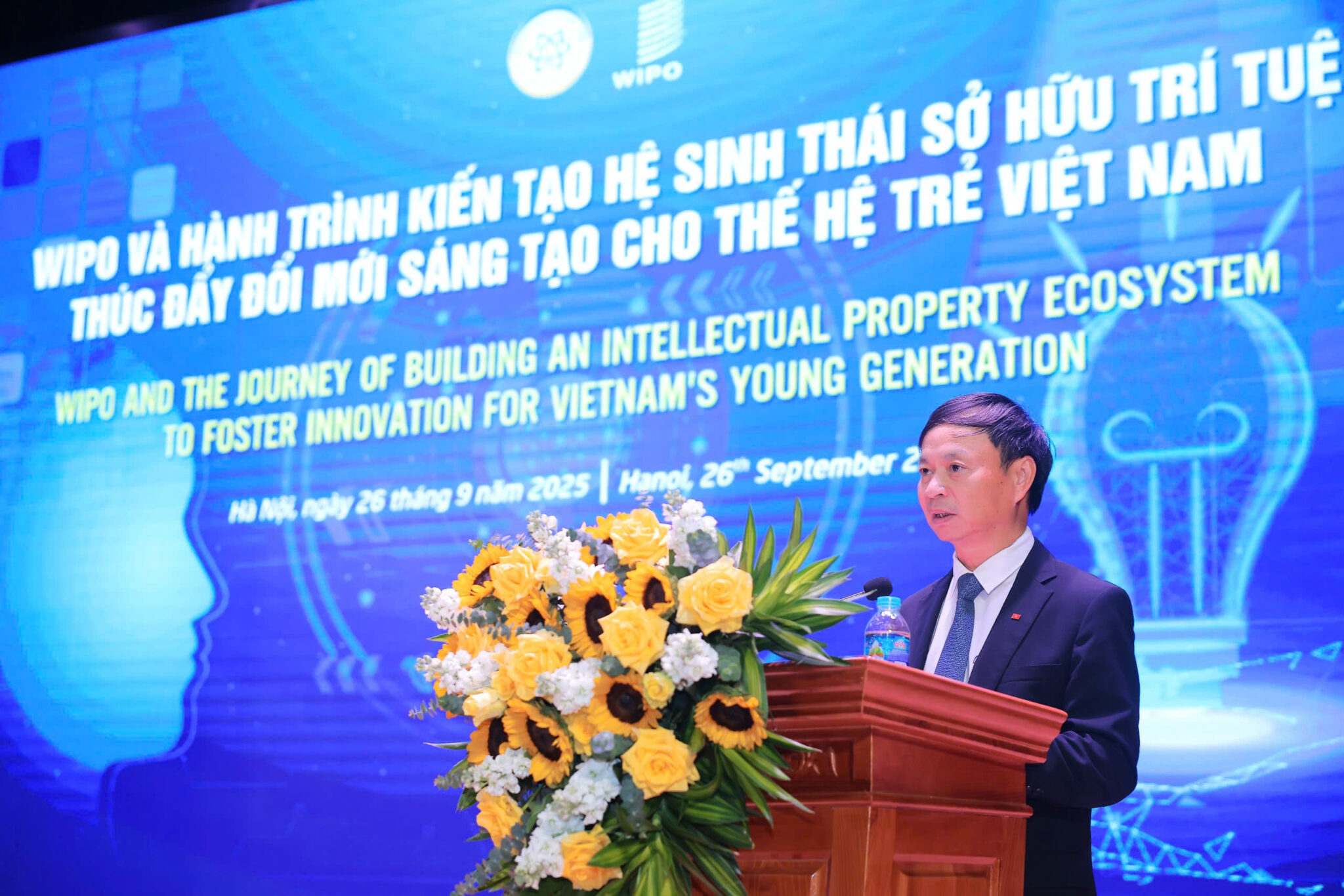 Thứ trưởng Bộ Khoa học và Công nghệ Hoàng Minh phát biểu tại sự kiện.