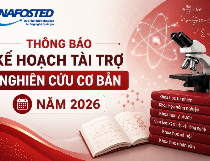 Thông báo Kế hoạch tài trợ nghiên cứu cơ bản năm 2026 của Quỹ NAFOSTED